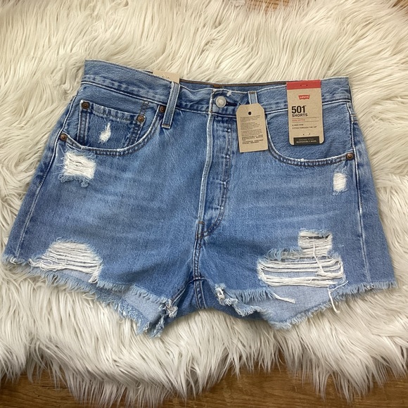 Levi's Pants - Levi 501 Button Fly Shorts Distressed NWT 30